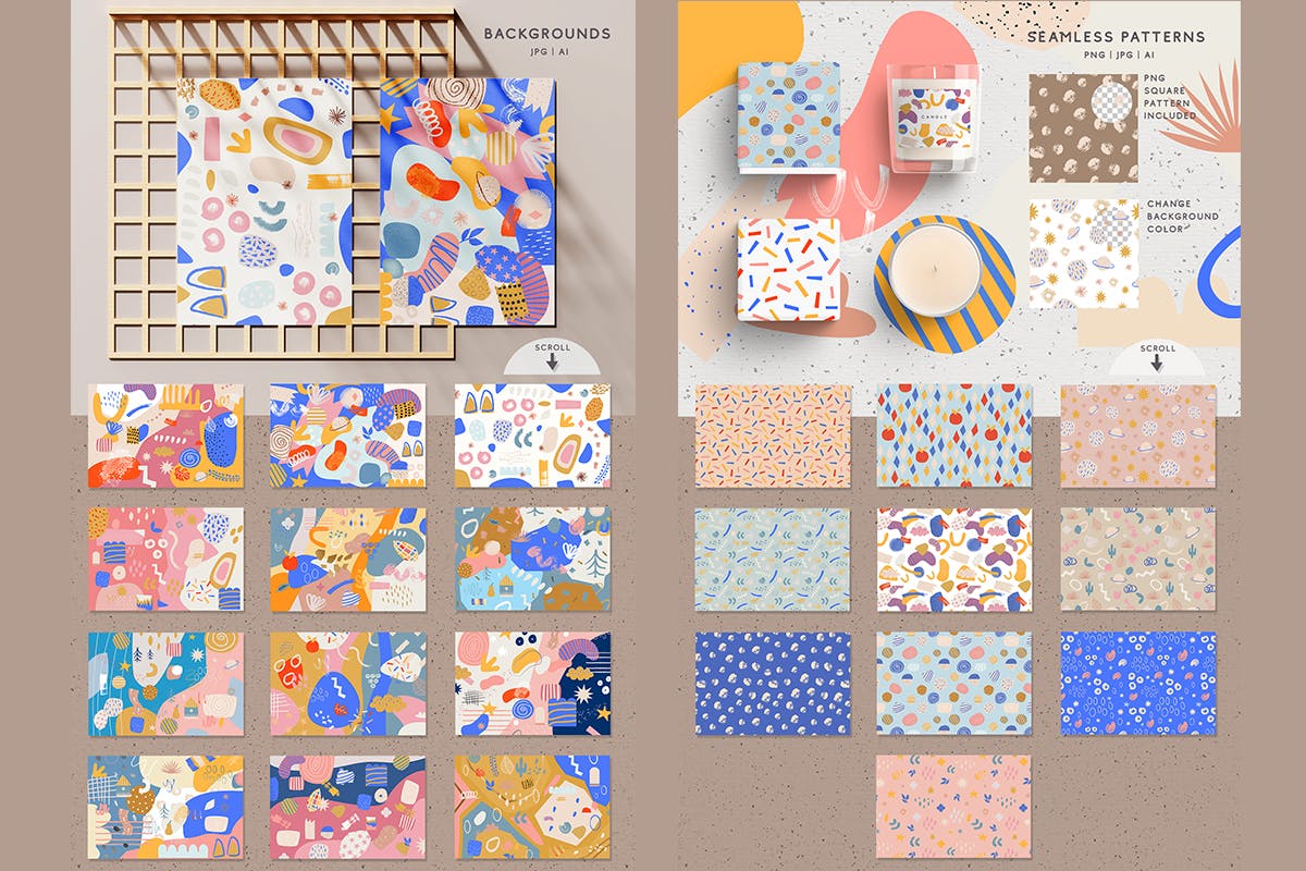 甜甜圈剪纸元素图案套装 Doughnut Cutouts Set 图片素材 第3张
