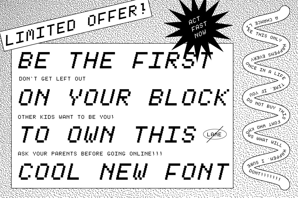 英文字体：复古8it现代像素风格海报标题服装包装设计英文字体 设计素材 第8张