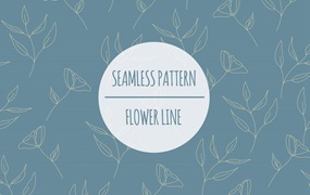 花卉线条无缝图案矢量素材 Flower Line – Seamless Pattern