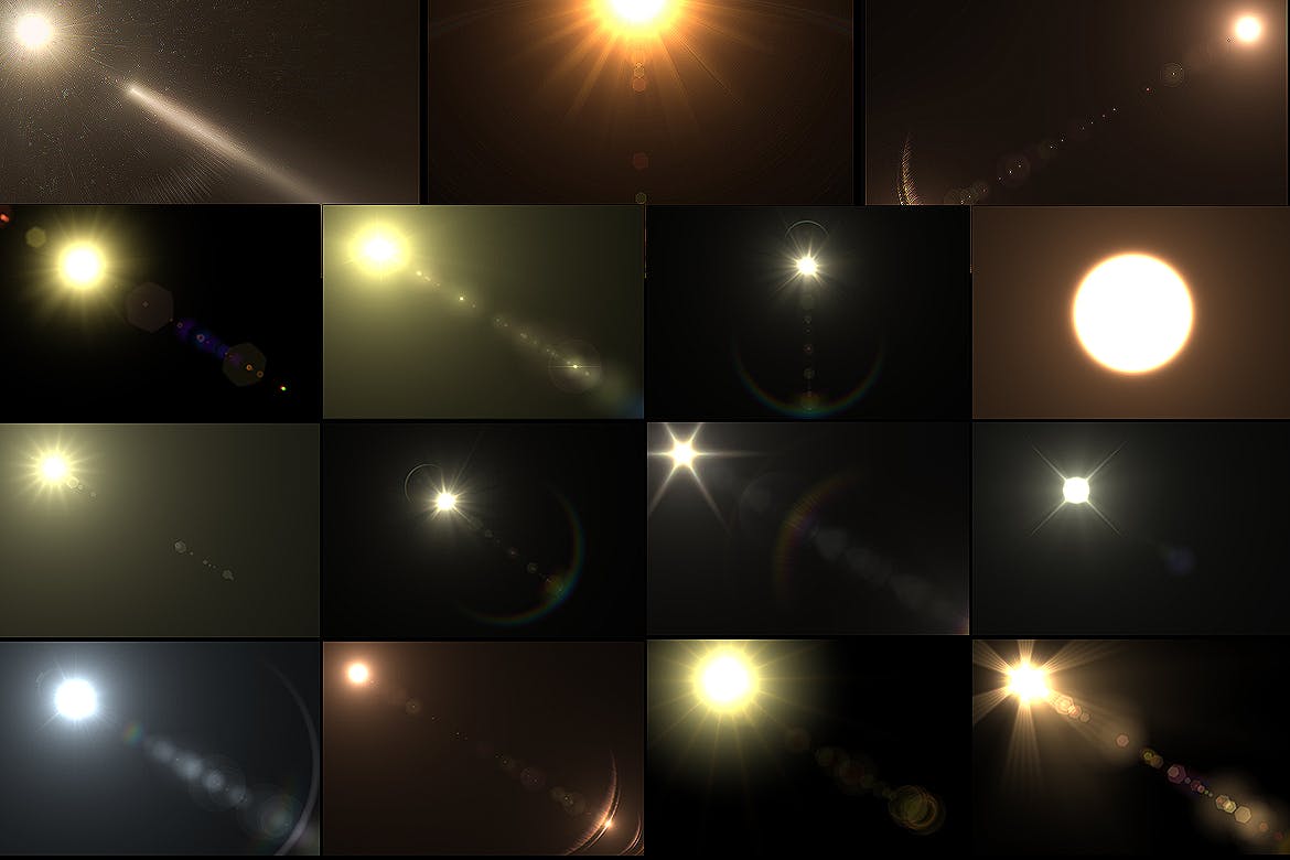 22个自定义镜头太阳光晕效果套件 Sun Effect Kit 22 Custom Lens Flare 图片素材 第2张
