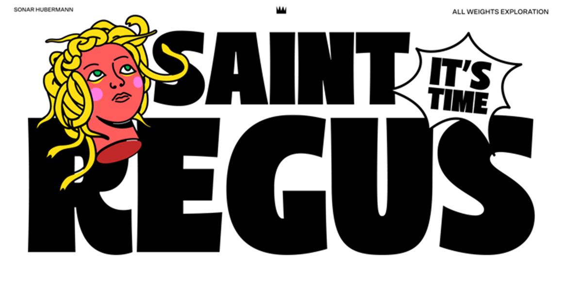 时尚趣味浓缩电影海报标题品牌logo设计无衬线英文字体设计素材包 Saint Regus Font Family 设计素材 第5张