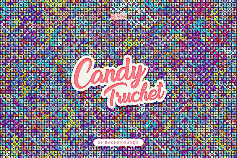抽象多彩糖果背景 Candy Truchet Backgrounds 图片素材 第3张
