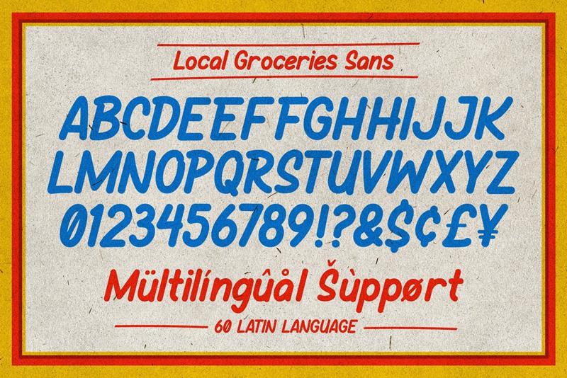英文字体：70年代复古杂货店手绘纸质LOGO品牌包装英文字体 设计素材 第8张