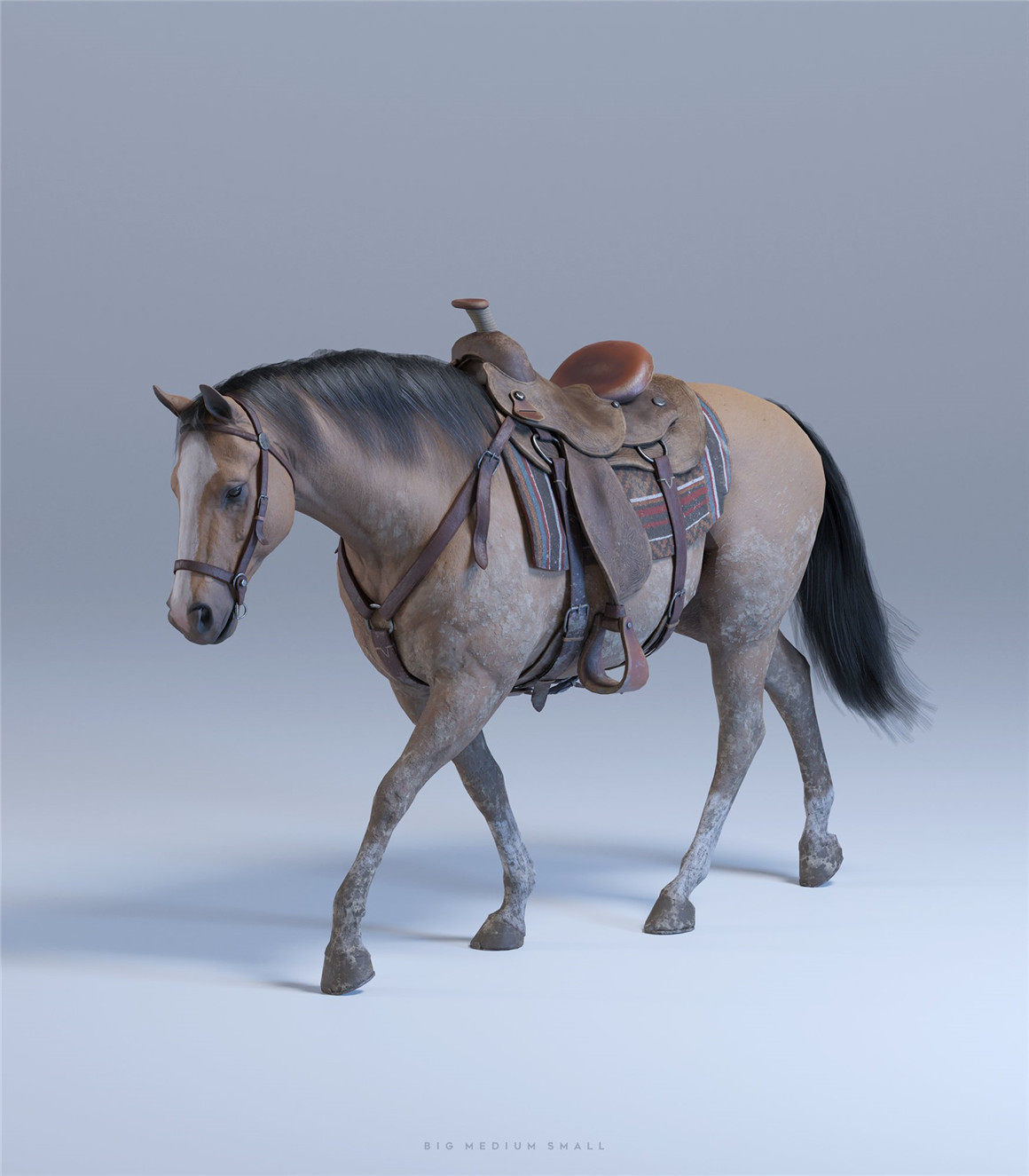 Blender模型：狂野西部牛仔人物马匹房屋建筑骑道具3D模型捆绑包 BuildingsBigMediumSmall - WildWest Collection Bundle 影视音频 第6张