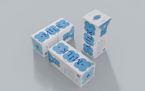 牛奶盒包装设计样机图psd模板 Milk Carton Boxes Mockup