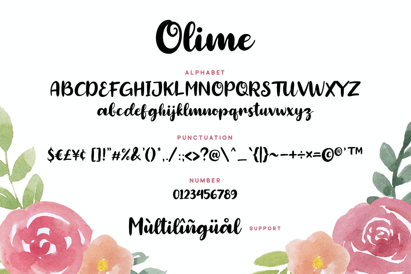 可爱手绘脚本字体 Olime – Cute Font 设计素材 第4张