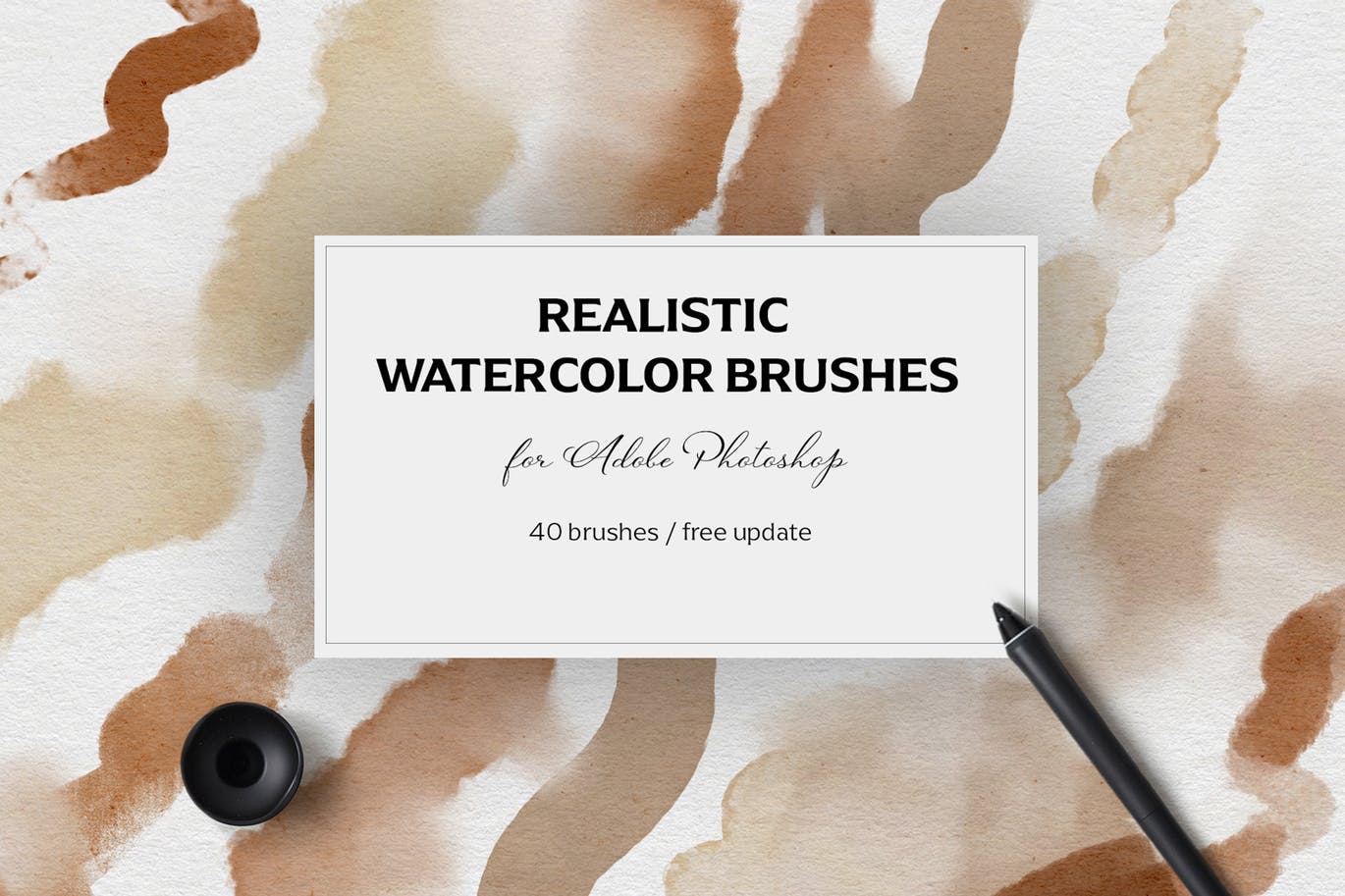 写实水彩PS笔刷素材 Realistic watercolor brushes – PS 笔刷资源 第1张