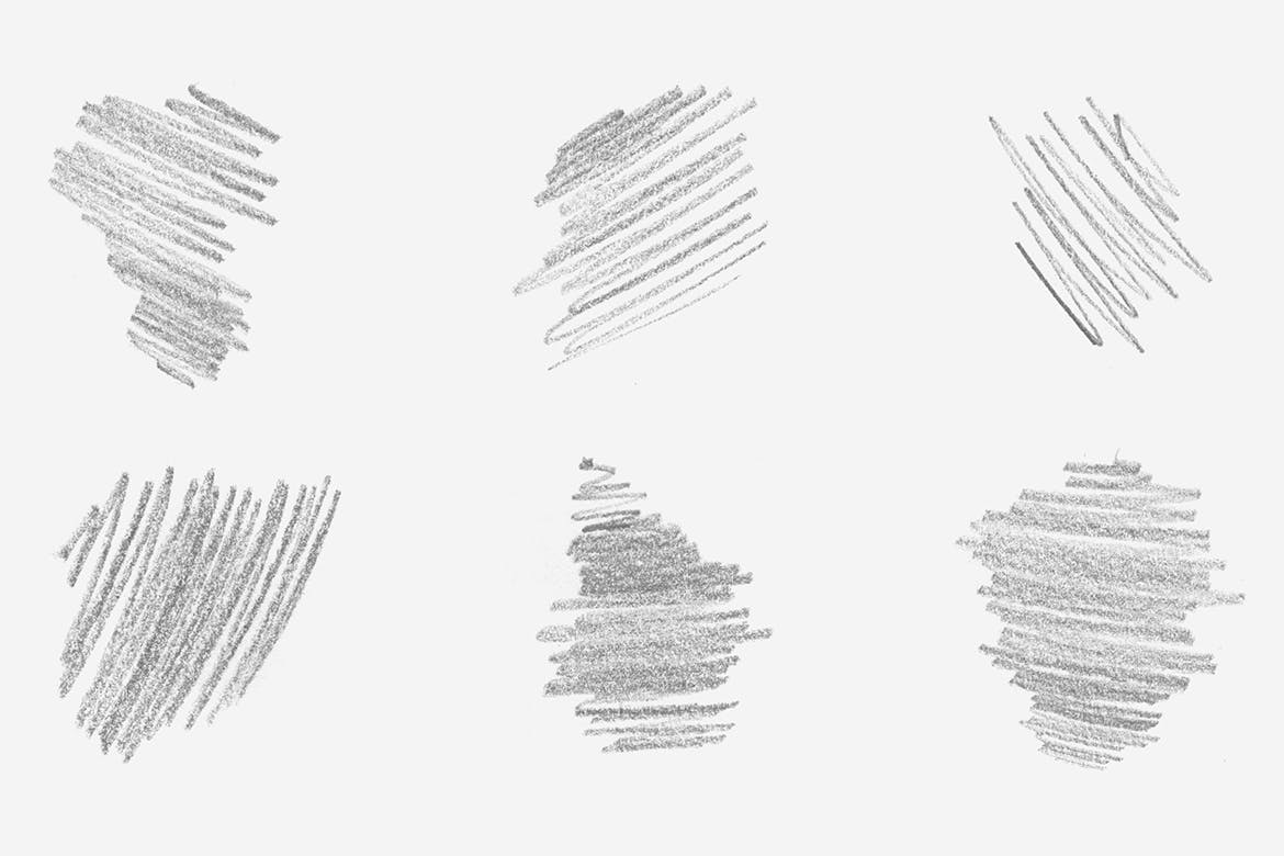 20个铅笔阴影绘画笔刷 20 Pencil Hatching Brushes V3 笔刷资源 第2张