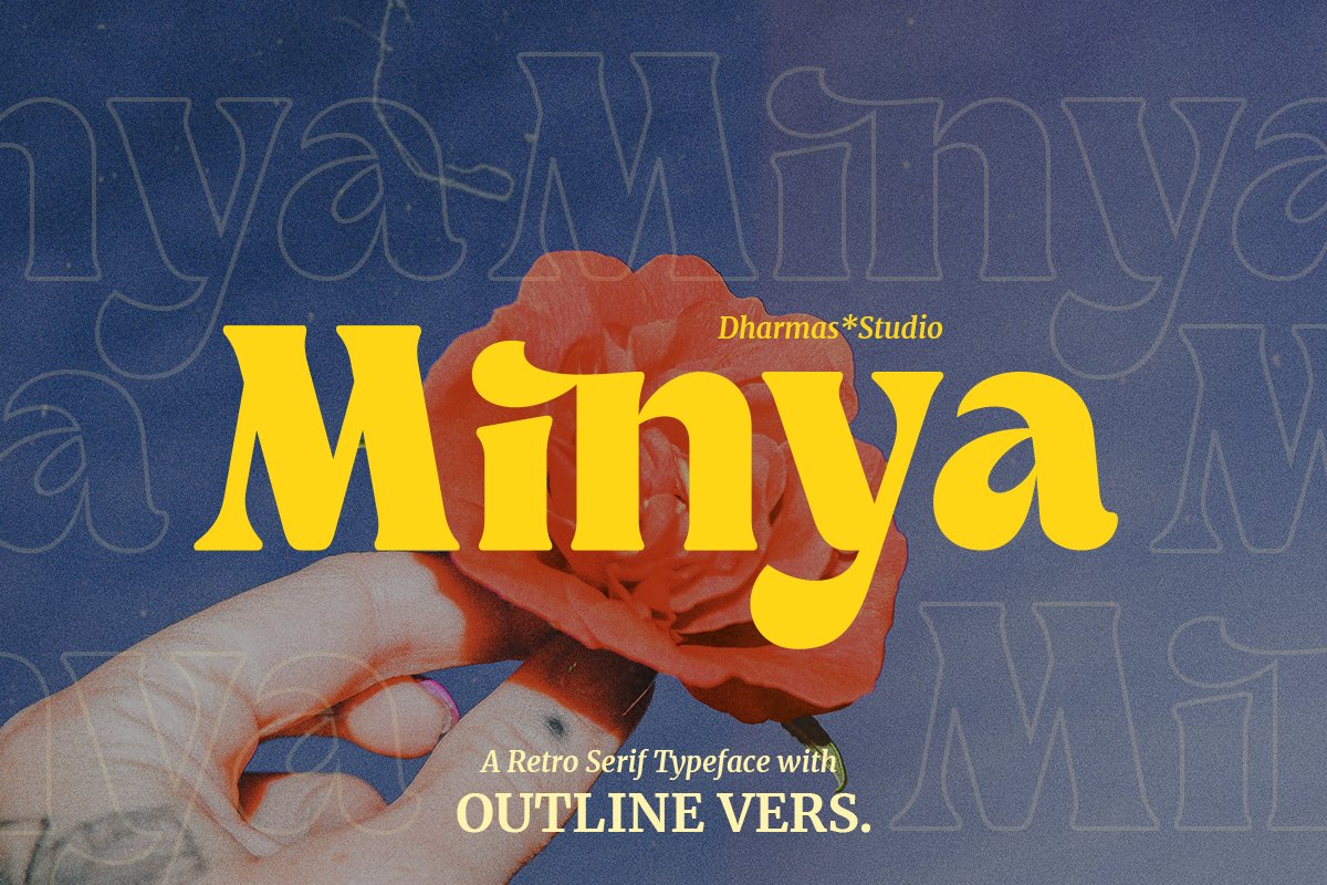 英文字体：优雅复古美学英文杂志海报衬线字体 Minya - Retro Font 设计素材 第1张