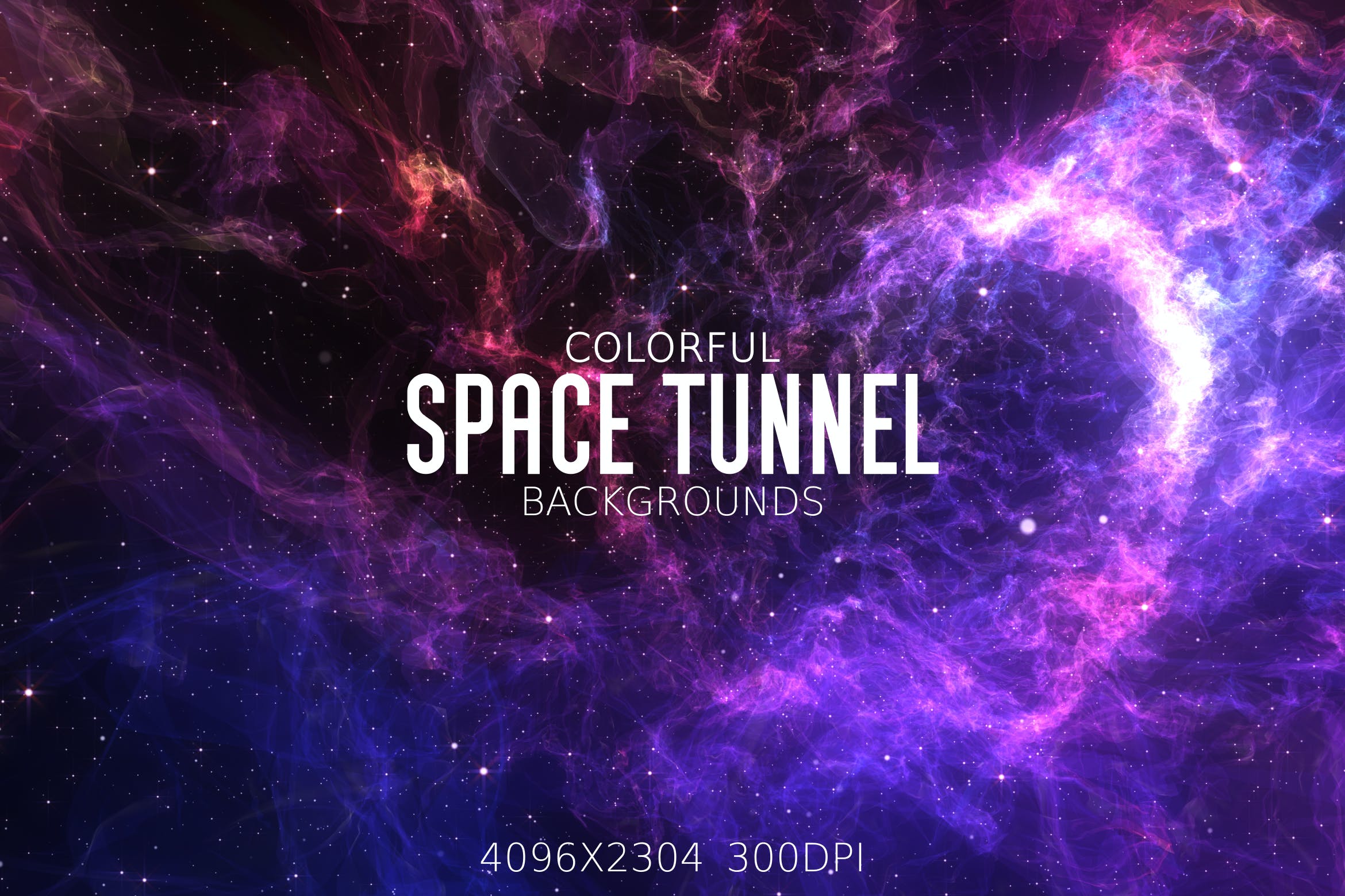 多彩的太空时空隧道背景 Colorful Space Tunnel Backgrounds 图片素材 第1张