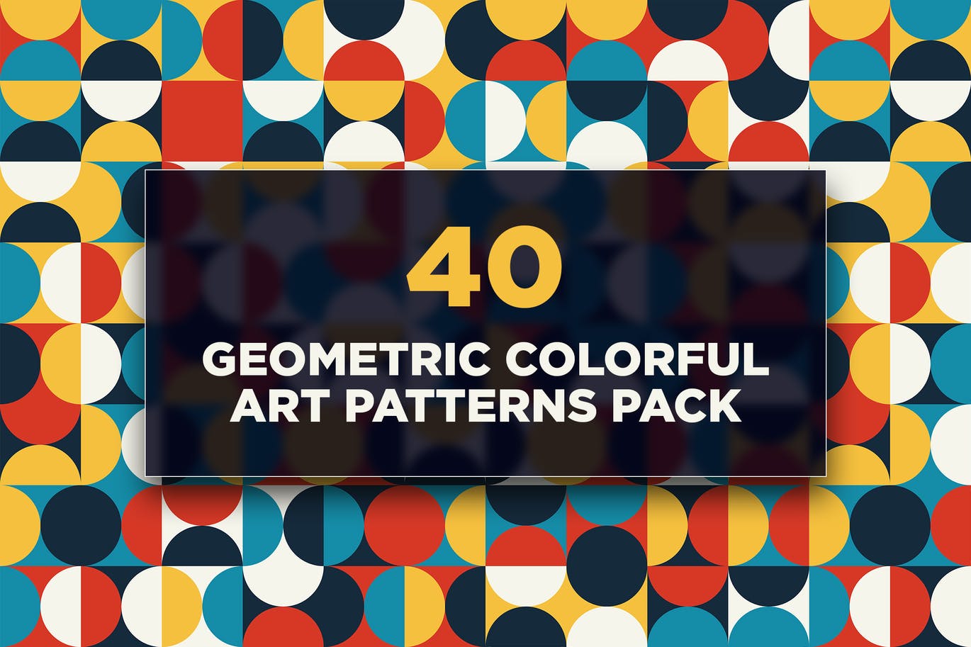 40个几何彩色艺术图案包 40 Geometric Colorful Art Patterns Pack 图片素材 第1张