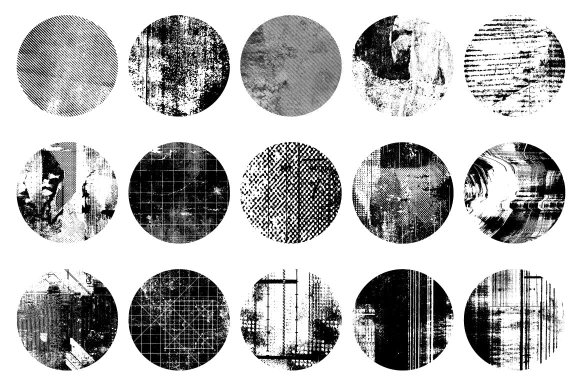 50个艺术圆形纹理套件 Artistic Textured Circles Kit 图片素材 第2张