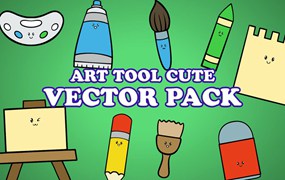 艺术绘画工具插画矢量包 Art Tool Illustration Vector Pack