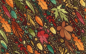 落叶无缝图案矢量背景素材 Leaf Fall Pattern