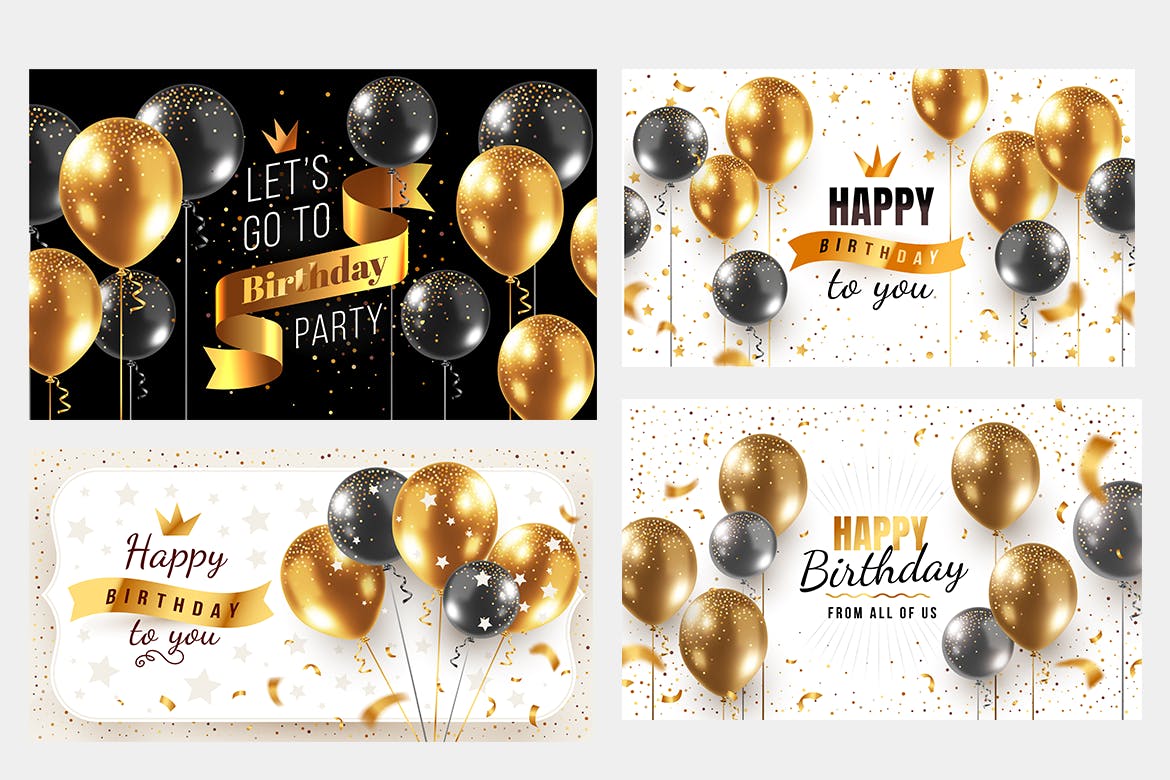 生日快乐派对气球背景 Happy birthday backgrounds 图片素材 第5张
