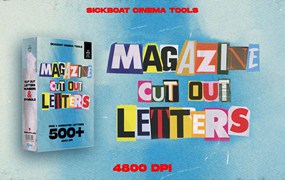 500多种拼贴艺术美学杂志报纸手工剪裁字母数字符号背景免扣PNG+视频素材包 Sickboat Magazine Cut Out Letters PNG + Animations