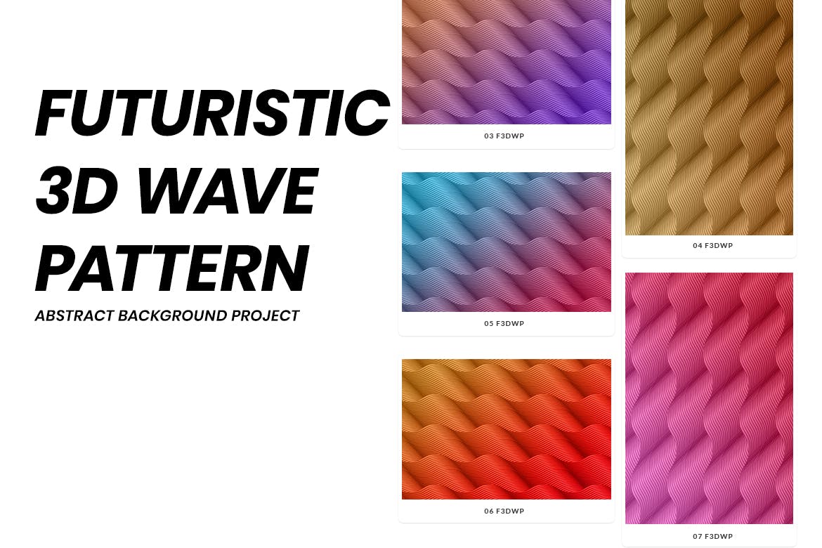 未来派3D渐变波浪图案背景 Futureristic 3D Wave Pattern 图片素材 第3张