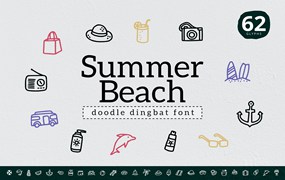 夏日海滩装饰元素字体 Summer Beach Dingbat