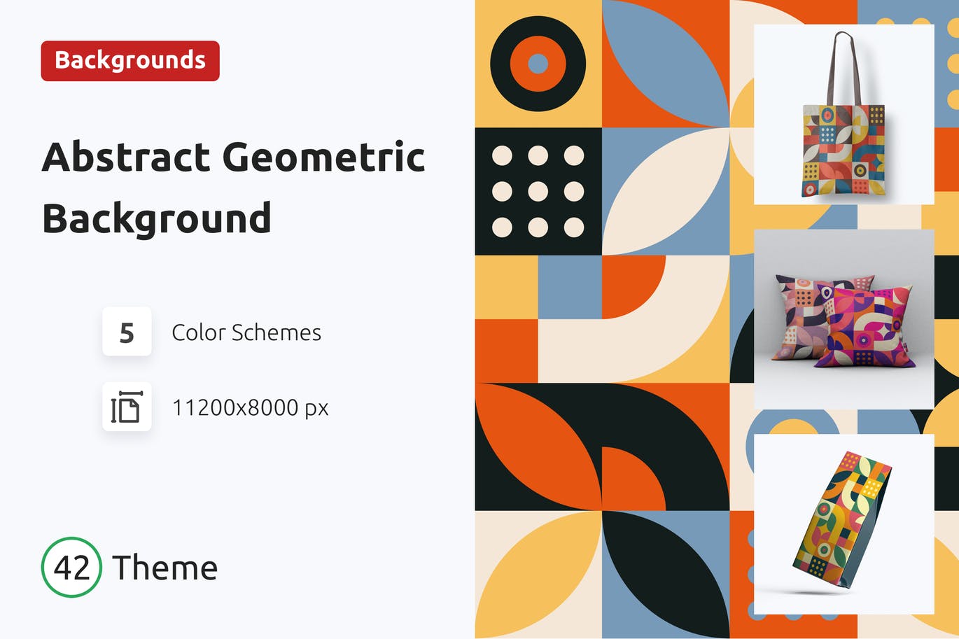 抽象几何包豪斯图案背景 Abstract Geometric Background 图片素材 第1张