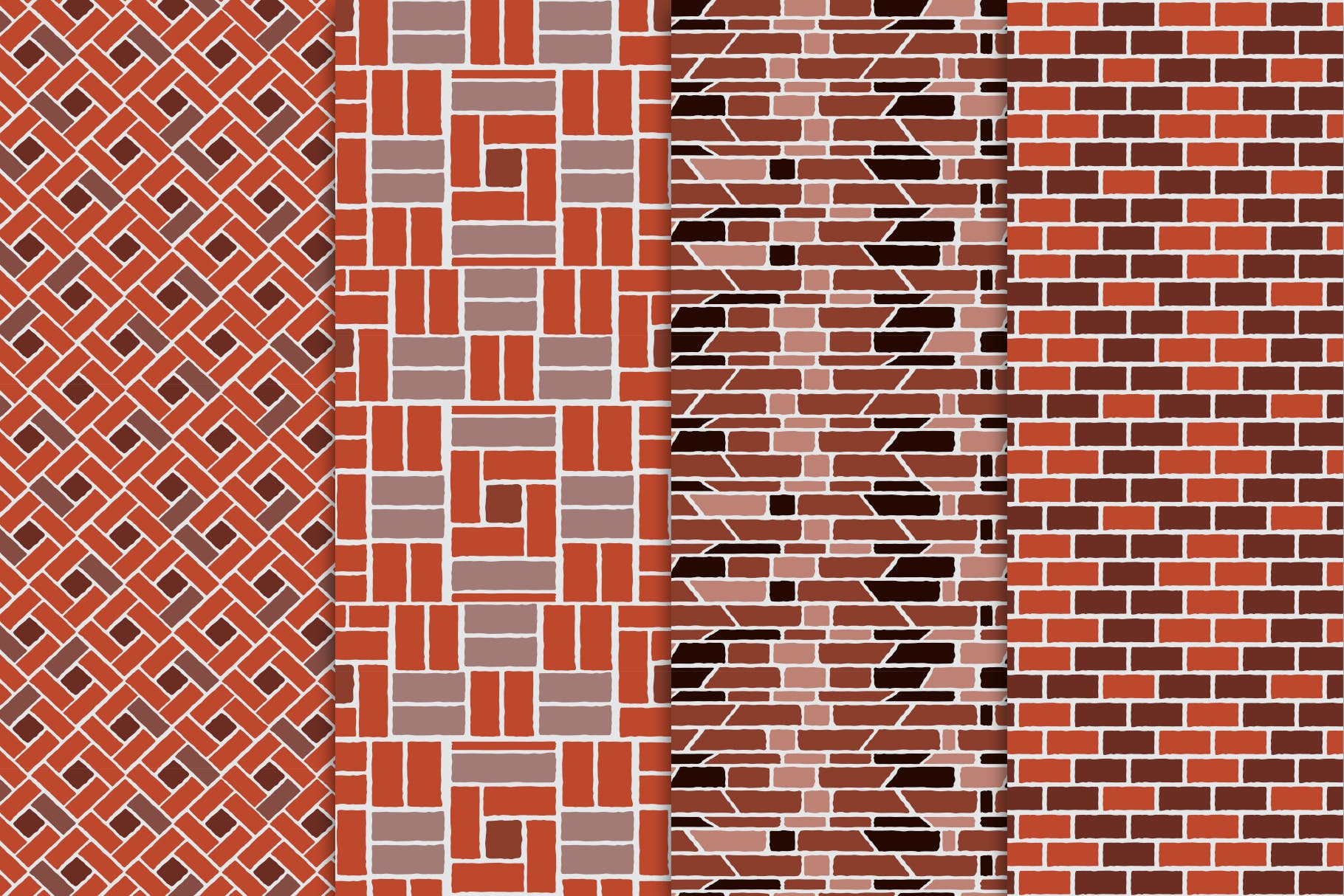 墙砖无缝图案背景 Brick Seamless Pattern 图片素材 第3张