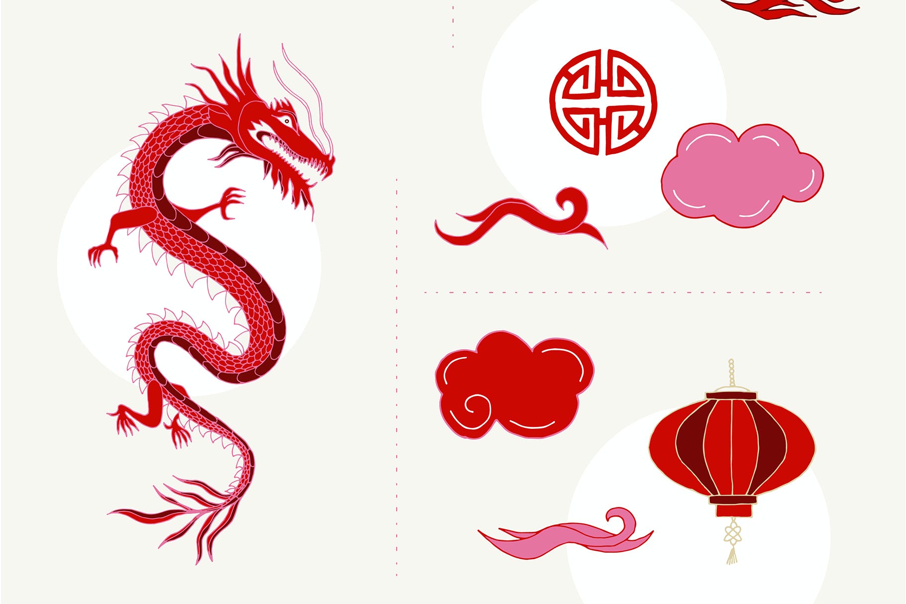 手绘中国元素背景图案 Hand Drawn Chinese Patterns 图片素材 第15张