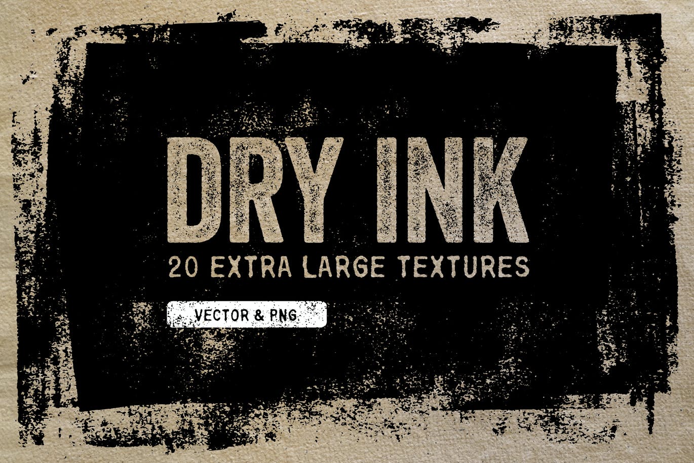 干墨纹理 – 矢量EPS和PNG素材 Dry Ink Textures – Vector & PNG 图片素材 第1张