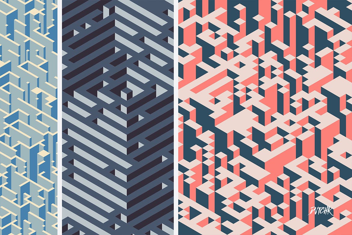 彩色等距矢量迷宫背景 Isometric | Vector Backgrounds 图片素材 第4张