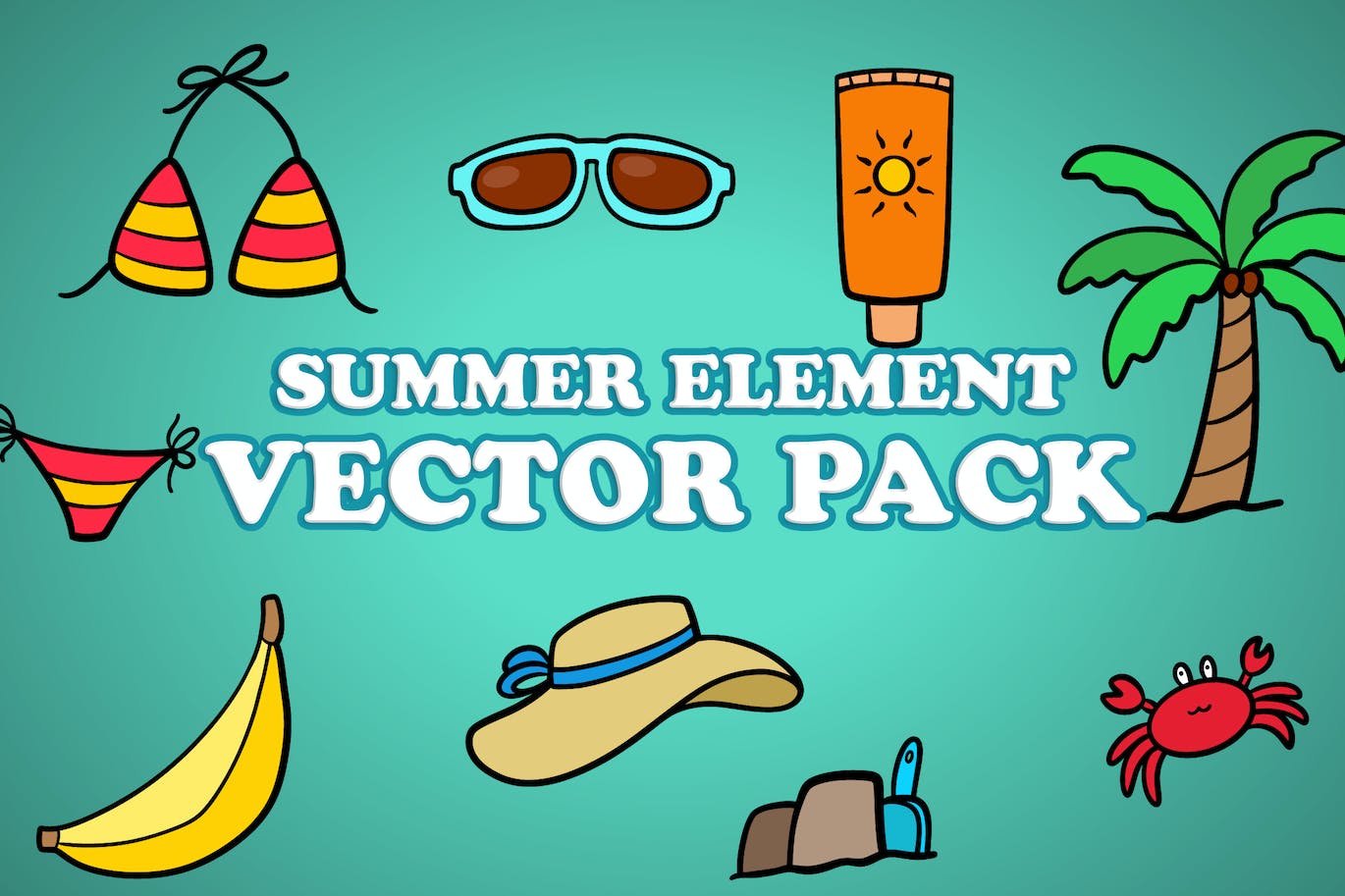 夏季元素矢量插画包 Summer Element Illustration Vector Pack 设计素材 第1张
