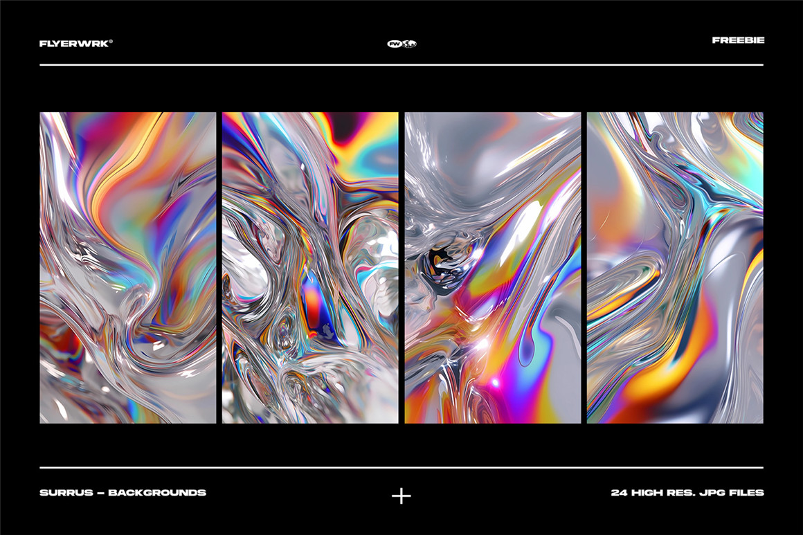 32款潮流迷幻视觉冲击力3D液体流体抽象艺术海报背景图片设计素材 图片素材 第3张