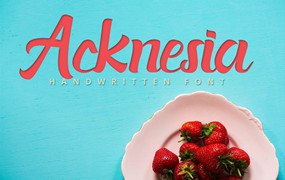 产品包装设计英文手写脚本字体 Acknesia – Food Hand Written Font
