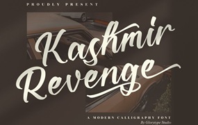 现代艺术书法字体素材 Kashmir Revenge Calligraphy Font