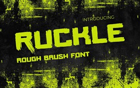 质感自然的粗体笔刷字体素材 RUCKLE – Rough Brush Font