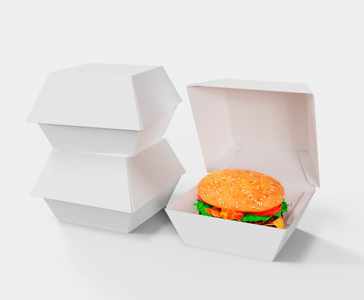 汉堡盒包装设计样机图 Fast Food Mockup 样机素材 第2张