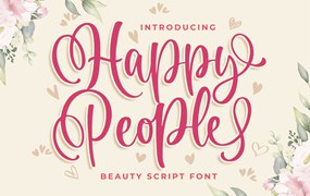 有趣现代书法风格英文字体合集 Happy People Beauty Script Font