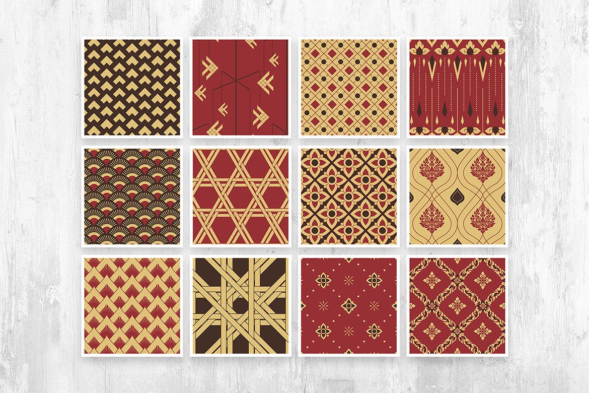 泰国文化无缝图案集合 Thai Patterns Collection 图片素材 第10张