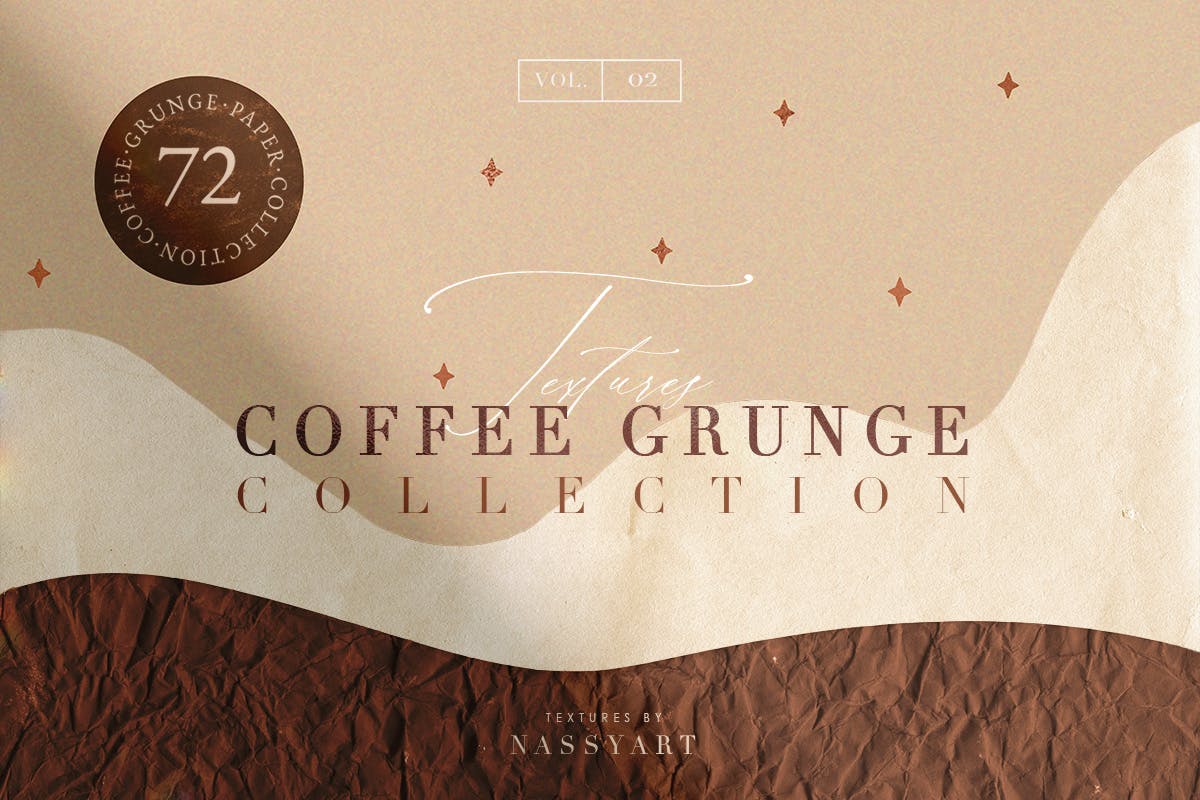 72个咖啡污渍纹理 72 Coffee Grunge Textures 图片素材 第1张