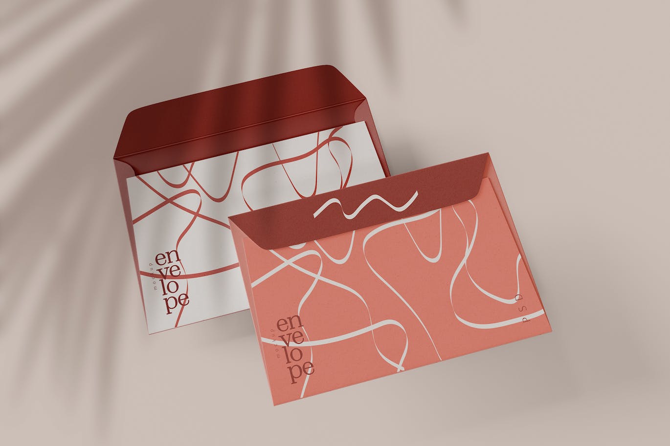 邮件信封设计展示样机图psd模板v2 Envelopes Mockup 样机素材 第1张