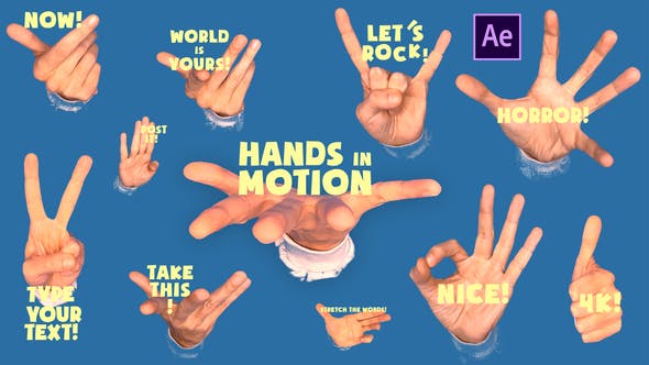 AE模板：趣味拼贴艺术风格多种手势指示标题4K排版动画 插件预设 第1张
