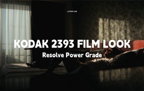 复古电影美感柯达2393胶片模拟达芬奇调色节点 Kodak 2393 Cinematic PowerGrade
