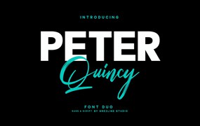 手绘脚本字体二重奏 Peter Quincy – Font Duo