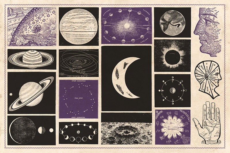100个手绘占星术天文元素的AI矢量素材 设计素材 第4张