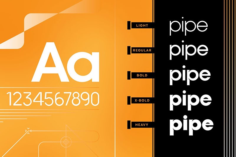 Pipe几何无衬线英文字体 设计素材 第2张