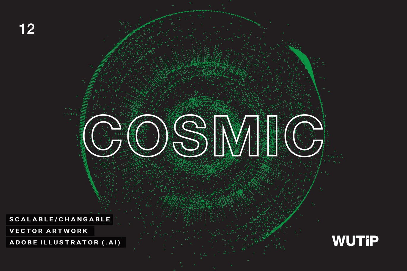 抽象绿色宇宙矢量背景 Vector Cosmic 12 图片素材 第1张