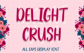 可爱手写英文大写装饰字体 Delight Crush – Display Font