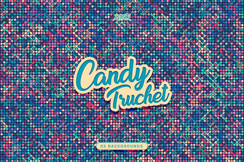 抽象多彩糖果背景 Candy Truchet Backgrounds 图片素材 第2张