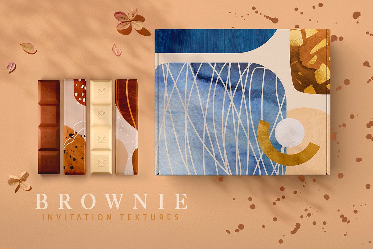 时尚请柬抽象纹理艺术包 Brownie Invitation Textures 图片素材 第7张