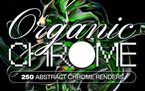 潮流赛博朋克地下小众嘻哈酸性机能抽象3D金属图形PNG免扣图片素材 Organic Chrome 3D VOL.2