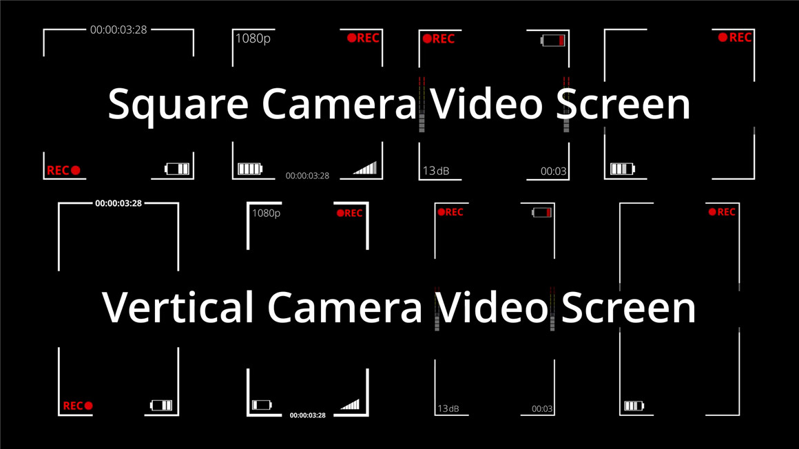 达芬奇模板：49个相机取景器参数图标屏幕元素动画包 . 第3张
