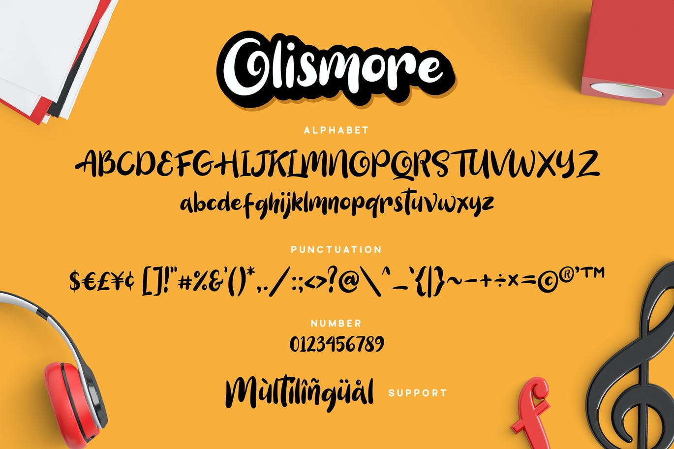独特的手绘字体素材 Olismore Font 设计素材 第6张