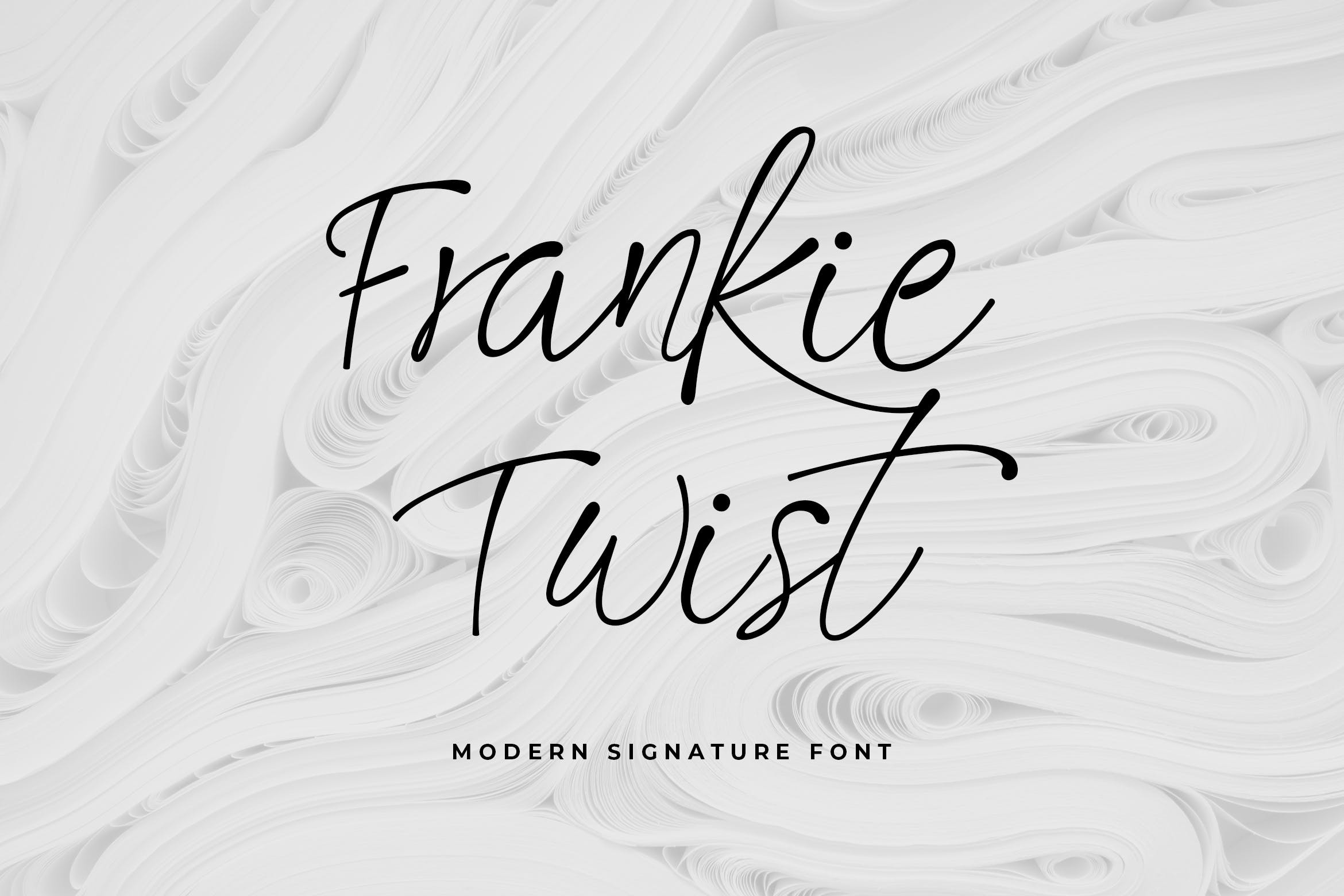 时尚品牌设计英文细线条字体 Frankie Twist Signature Font 设计素材 第1张